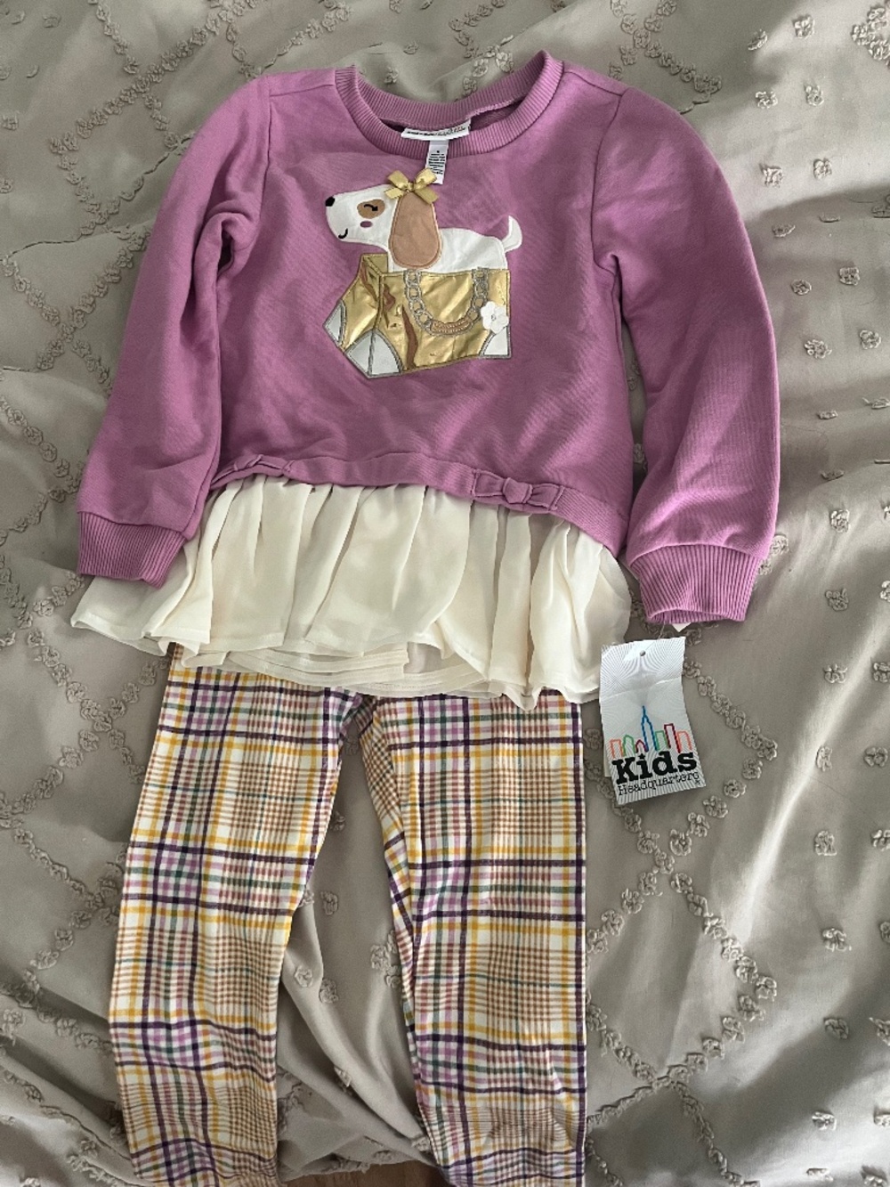 NWT 5T mixed media leggings set